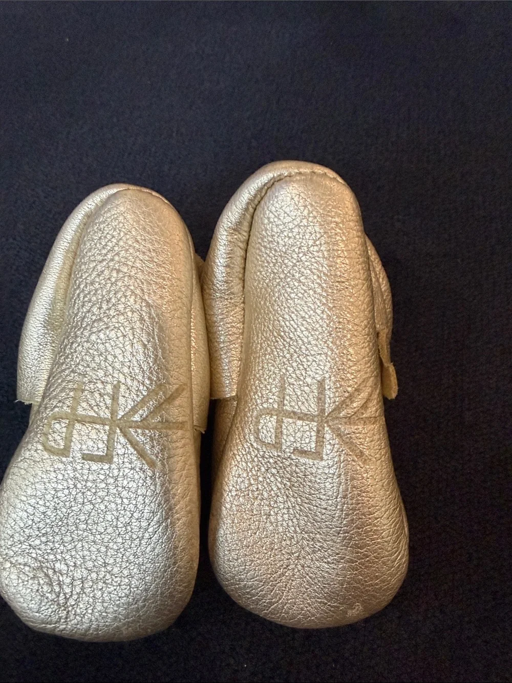Freshly Picked Metallic Gold T-Strap Baby Moccasins
